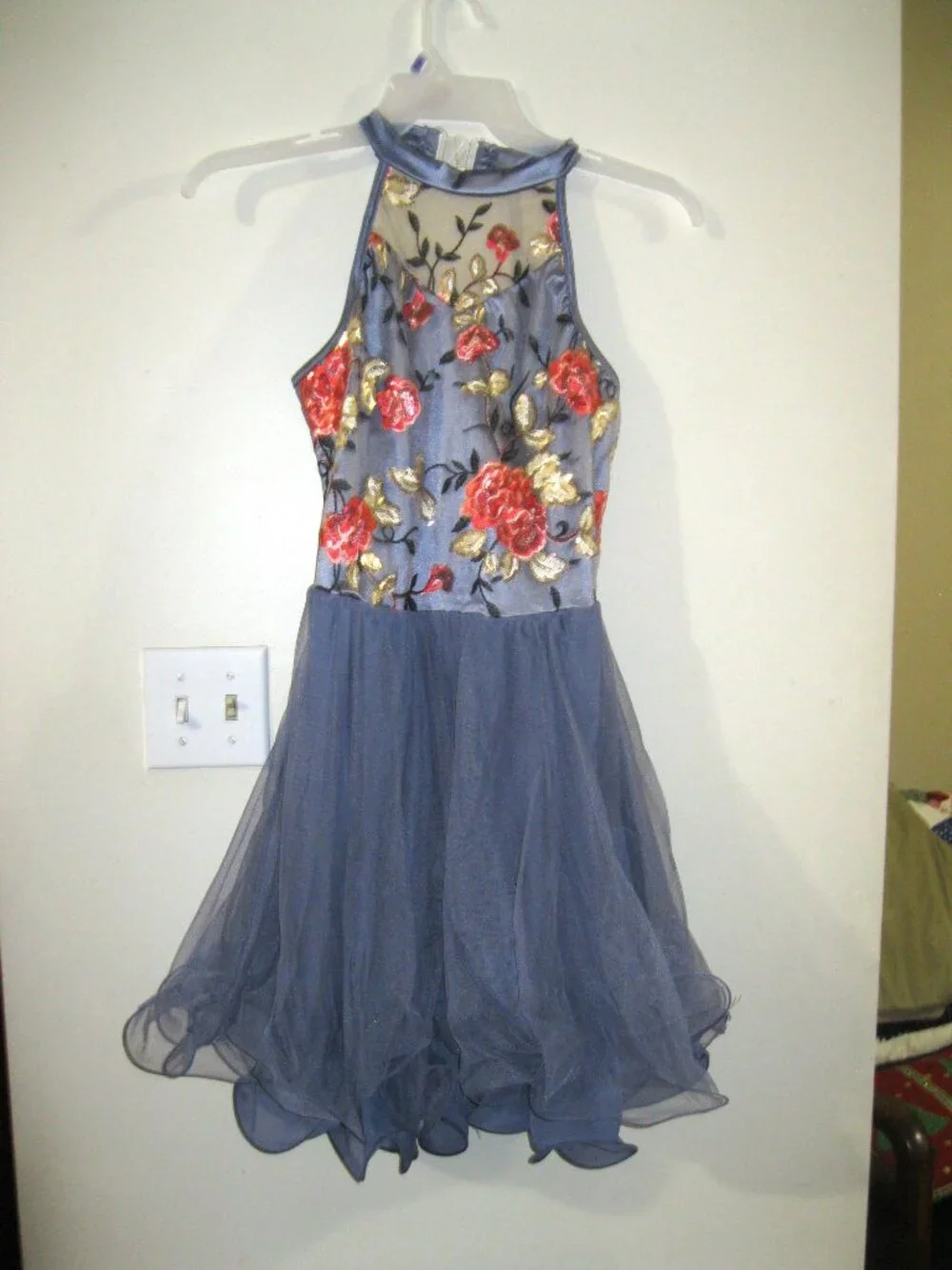 Adult/Teen Dance Costume - sheer ruffled skirt Performance One piece- waist 28